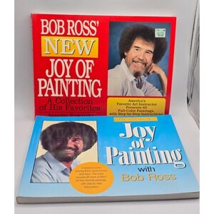 Vintage 90s Bob Ross New Joy of Painting & More 2 Book Set Annette Kowalski